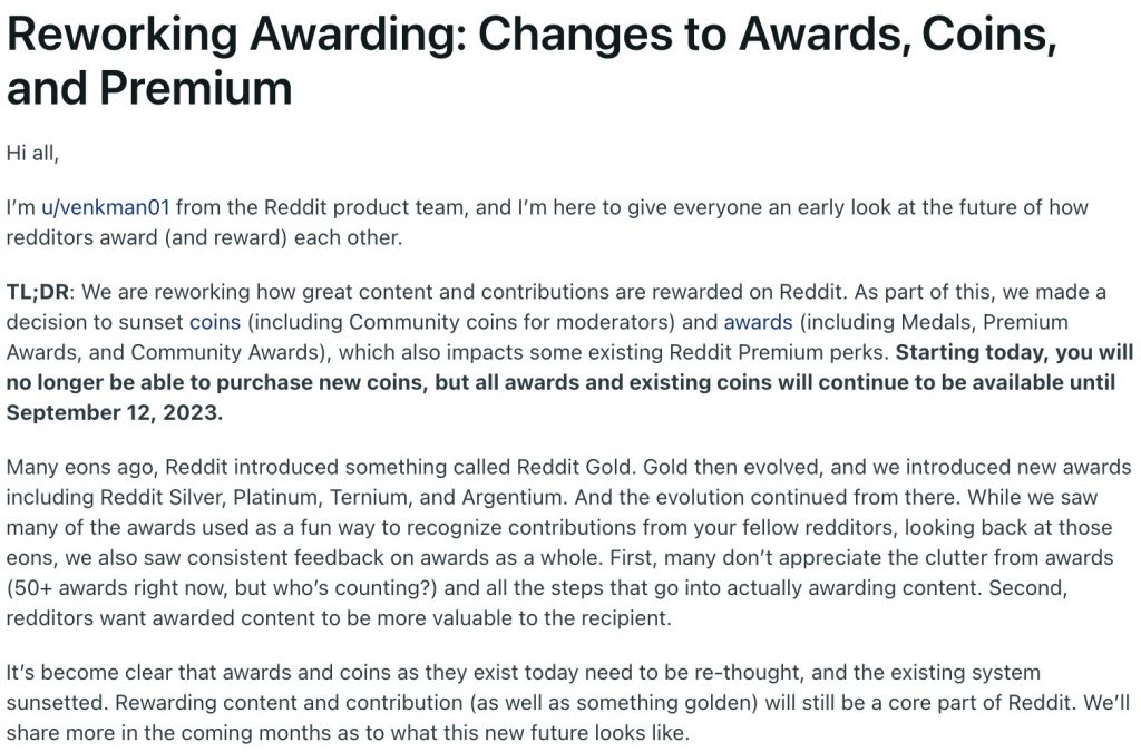 Reddit多个社区积分代币飙涨背后：将重新设计现有奖励系统，明确Avatars和积分可交易！